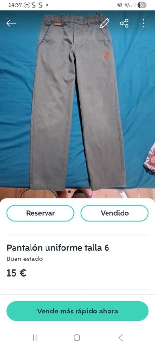 Pantalones uniforme talla 6