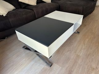 Mesa centro blanco-negro
