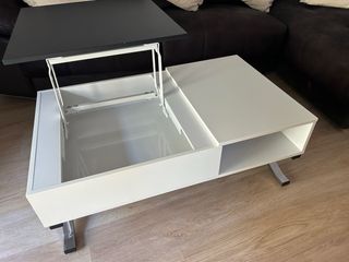 Mesa centro blanco-negro