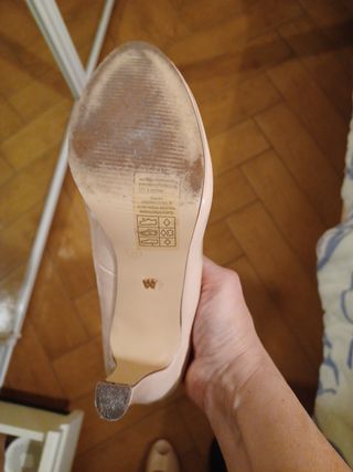 Zapatos tacón,mujer,9cm,nude, charol