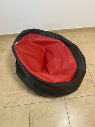 Sillon/Puff Gamer Rojo&Negro - Piel Sintética