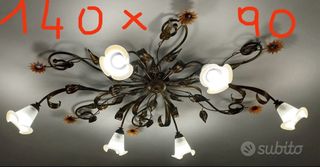 Lampadario ferro battuto 5 luci