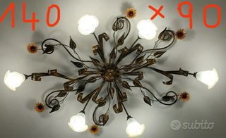 Lampadario ferro battuto 5 luci