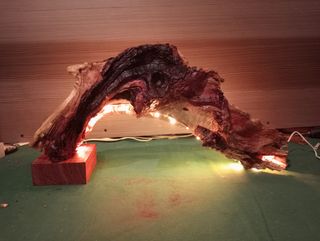 Lampara de madera raíz RGB