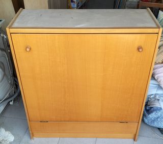 Armario cama plegable madera con colchón 