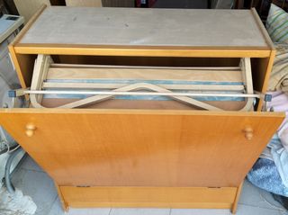 Armario cama plegable madera con colchón 