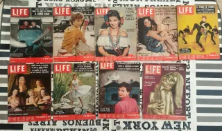 Lote 9 revistas antiguas LIFE en español 1955-58.