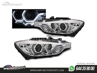 FAROS DELANTEROS OJOS DE ANGEL 3D U PARA BMW SERIE 3 F30 / F31 2015-2018