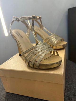 Sandali oro tacco 38