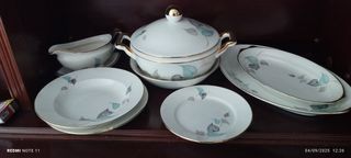 Vajilla porcelana vintage dorada