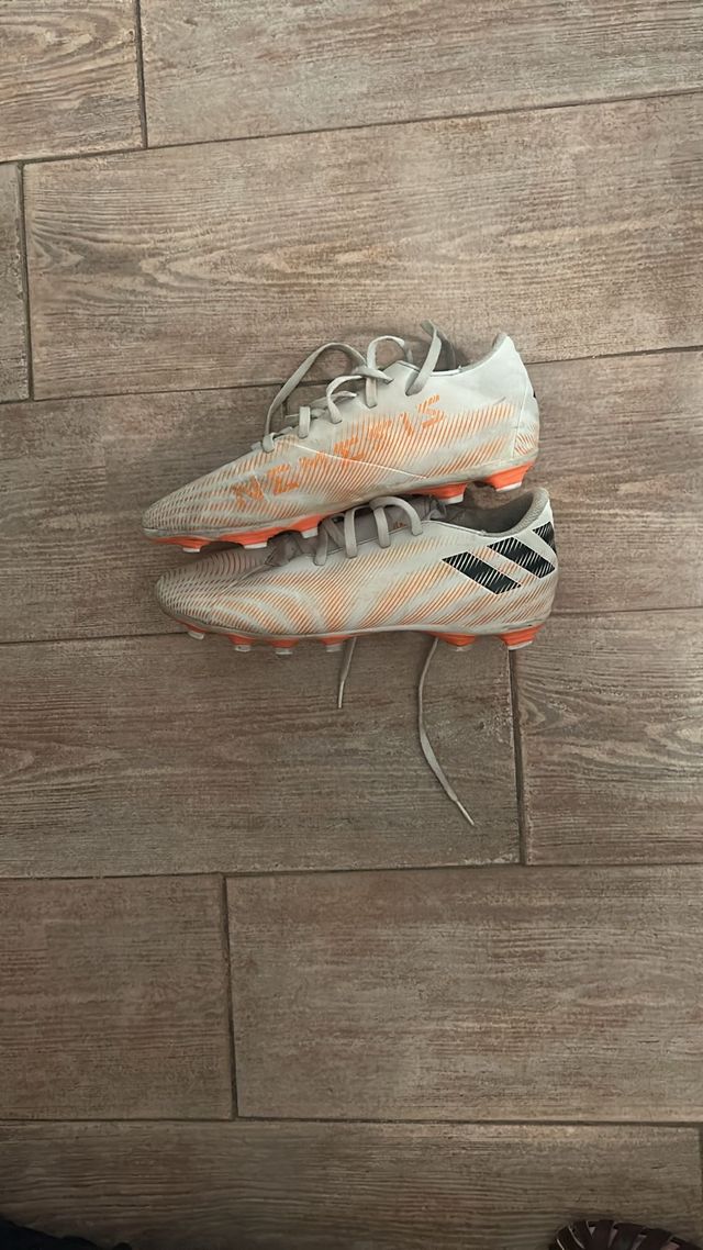 Adidas Botas Fútbol - N°38 Blanco/Naranja