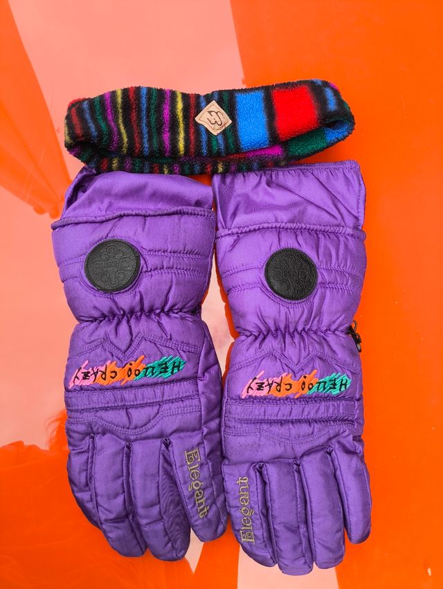 Guanti vintage + fascia testa in pile