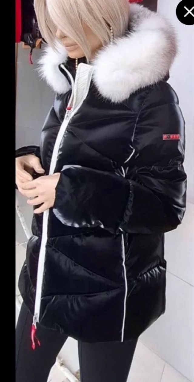 Chaqueta acolchada negra y blanca T.S/M