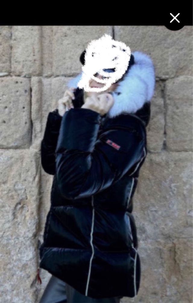 Chaqueta acolchada negra y blanca T.S/M