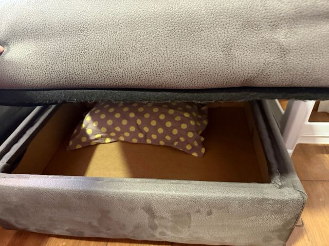 Sofá chaise longue gris - 3 plazas .