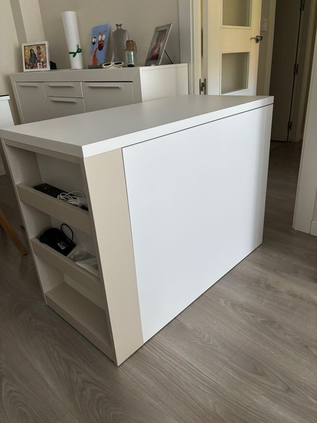 Escritorio extraíble infantil blanco-beige