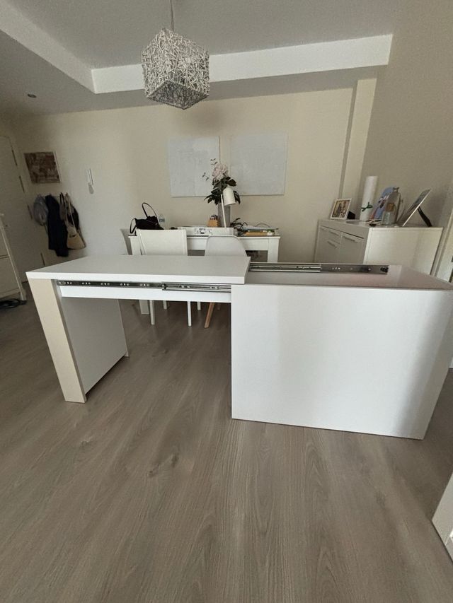 Escritorio extraíble infantil blanco-beige