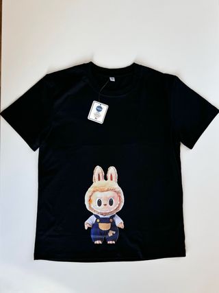 Maglietta t-shirt Labubu time to chill Nuova nera 