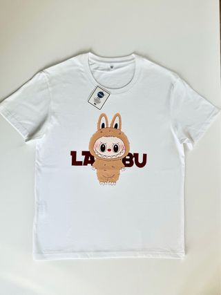 Maglietta Labubu bianca nuova adulto t-shirt coton