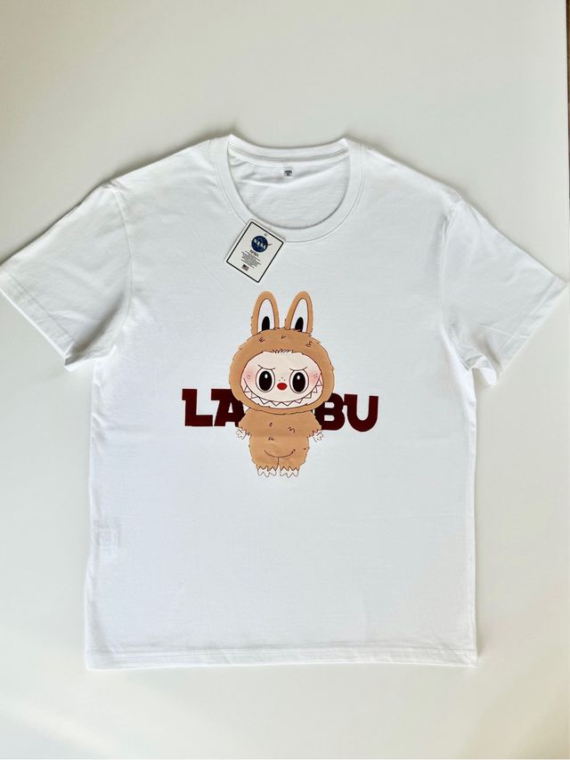 Maglietta Labubu bianca nuova adulto t-shirt coton