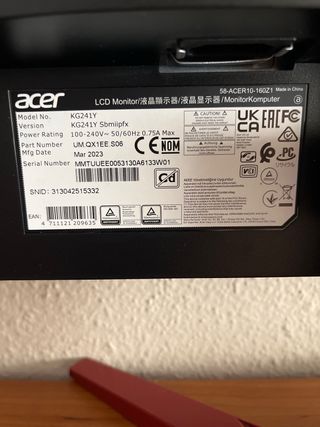 Monitor Acer negro - piezas