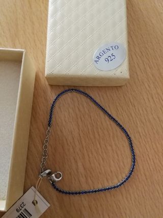 Bracciale tennis blu argento 925