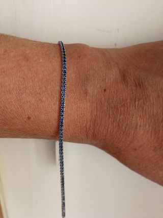 Bracciale tennis blu argento 925