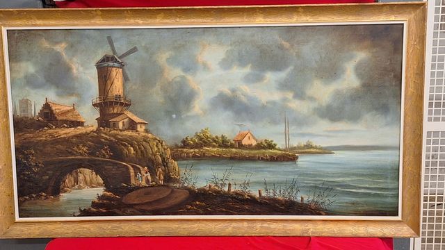 Cuadro antiguo - Molino paisaje