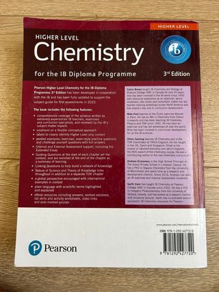 Libro Pearson Chemistry for the IB Diploma Higher