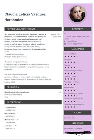 Buscamos empleo cuidadora de adultos mayor