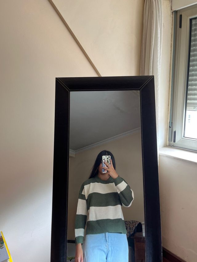 Jersey rayas verde oscuro-blanco