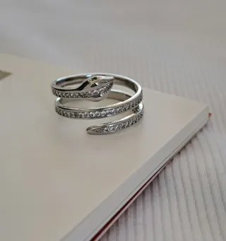 Anillo serpiente plata de ley
