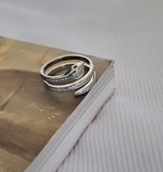 Anillo serpiente plata de ley