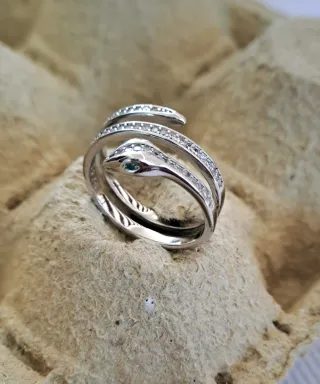 Anillo serpiente plata de ley