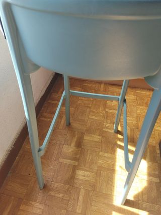 Silla alta cocina - plástico azul verdoso.