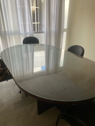 Mesa cristal oficina - reuniones