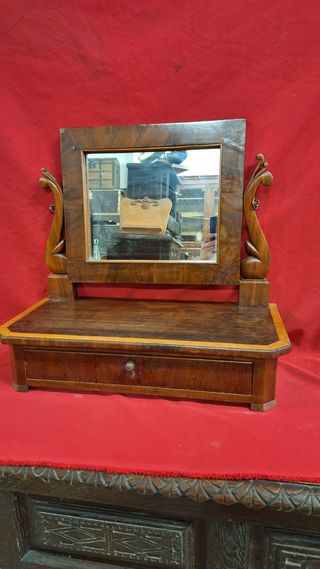 Espejo tocador antiguo de madera