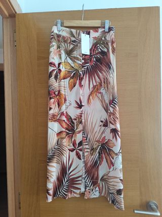 Falda midi estampada boho