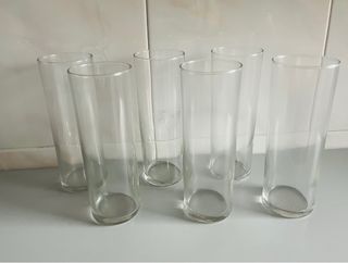 6 Vasos tubo cristal