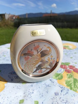 Vaso Chokin 24kt oro, porcellana