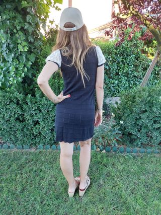 Precioso Vestido punto y encaje