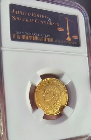 Moneda oro Suiza Helvetia