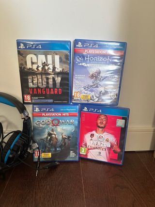 PS4 Pro 1 TB + 2 mandos + cascos + 4 juegos