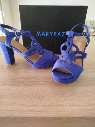 MARYPAZ Zapatos tacón azul 38