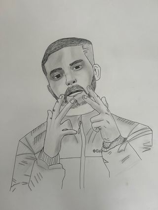 Dibujo a lápiz: Delaossa cartulina