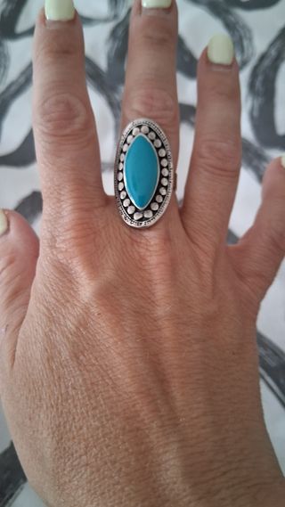 Anillo plata y rojo ajustable