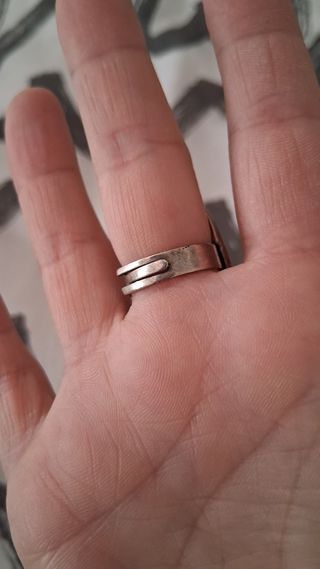 Anillo plata y rojo ajustable
