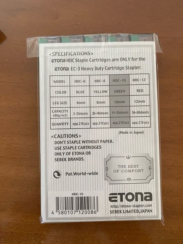 Cartucce punti metallici Etona HDC-10 EC-3