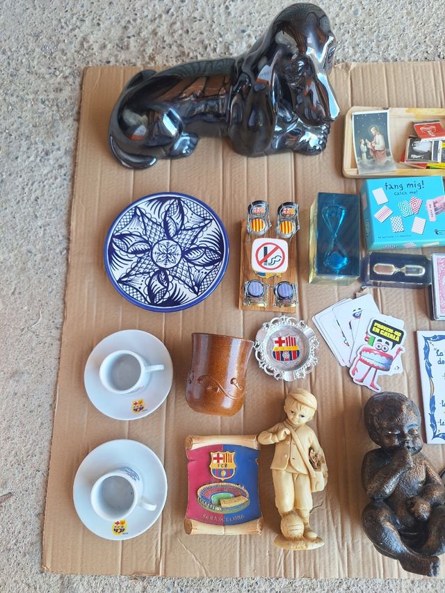 Lote artículos vintage: juegos, recuerdos...