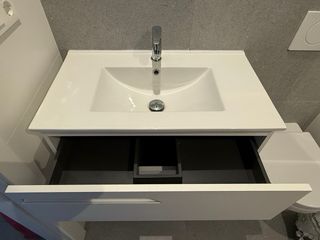 Mueble baño blanco  +Lavabo y grifo monomando
